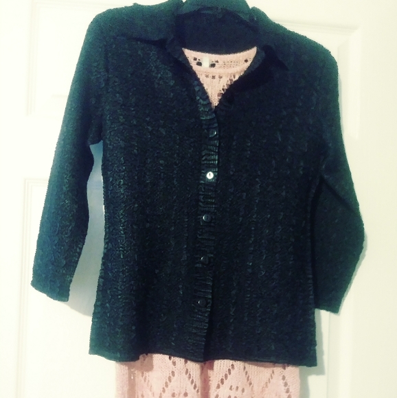 πLEO&NICOLE PINK CROCHET LADY TOP.π - Picture 7 of 8